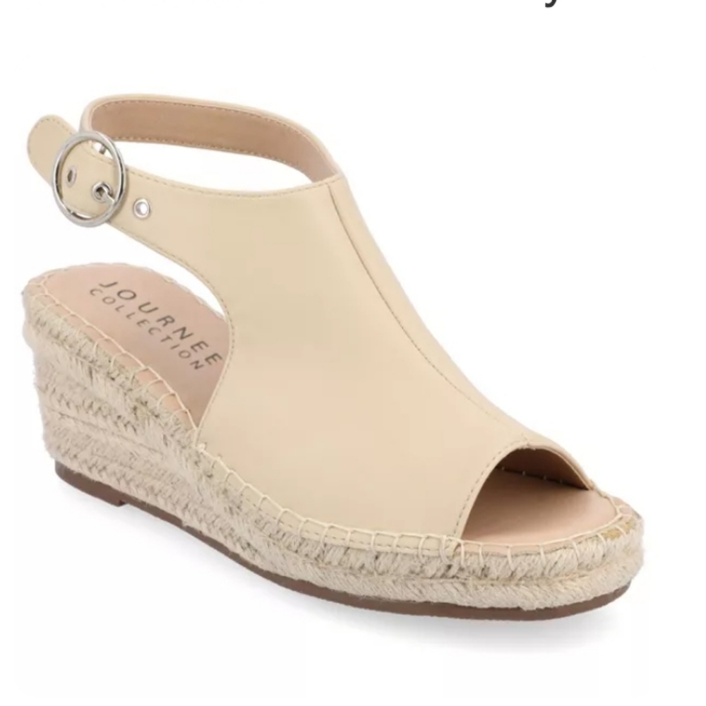 Journee Collection Women's Crew Espadrille Wedge Heel Sandals Size 11